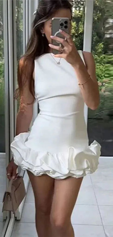 Sleeveless Sheath Satin Homecoming Dresses For Party Prom Dresses SD1576